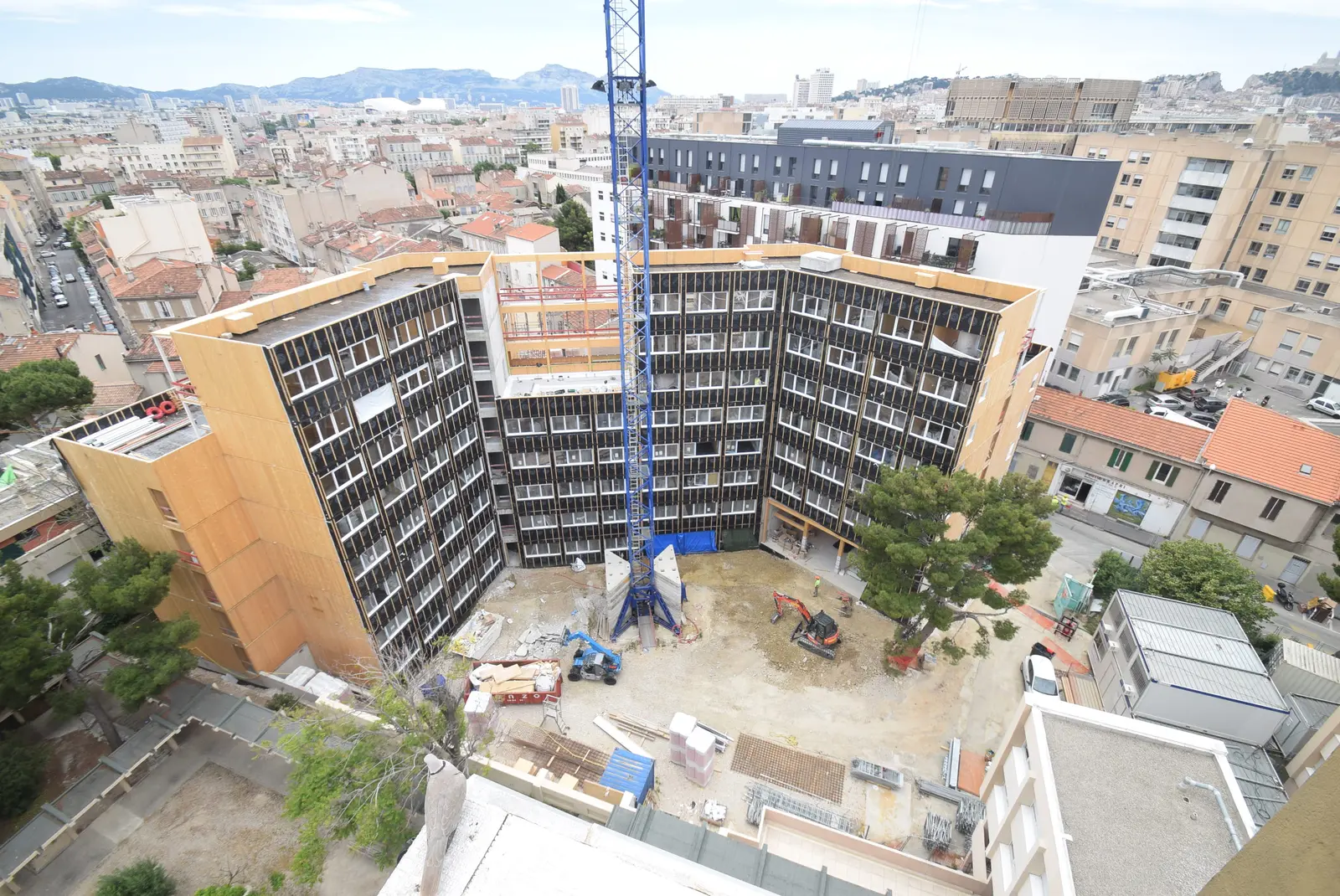 Chantier du Crous de Marseille vu du ciel