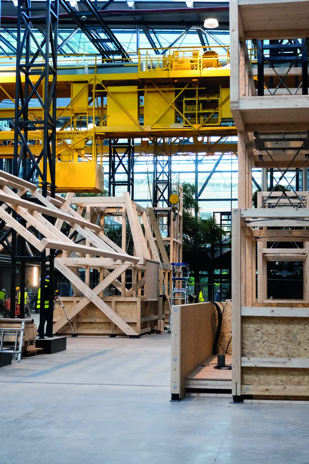Vue du chantier de la halle