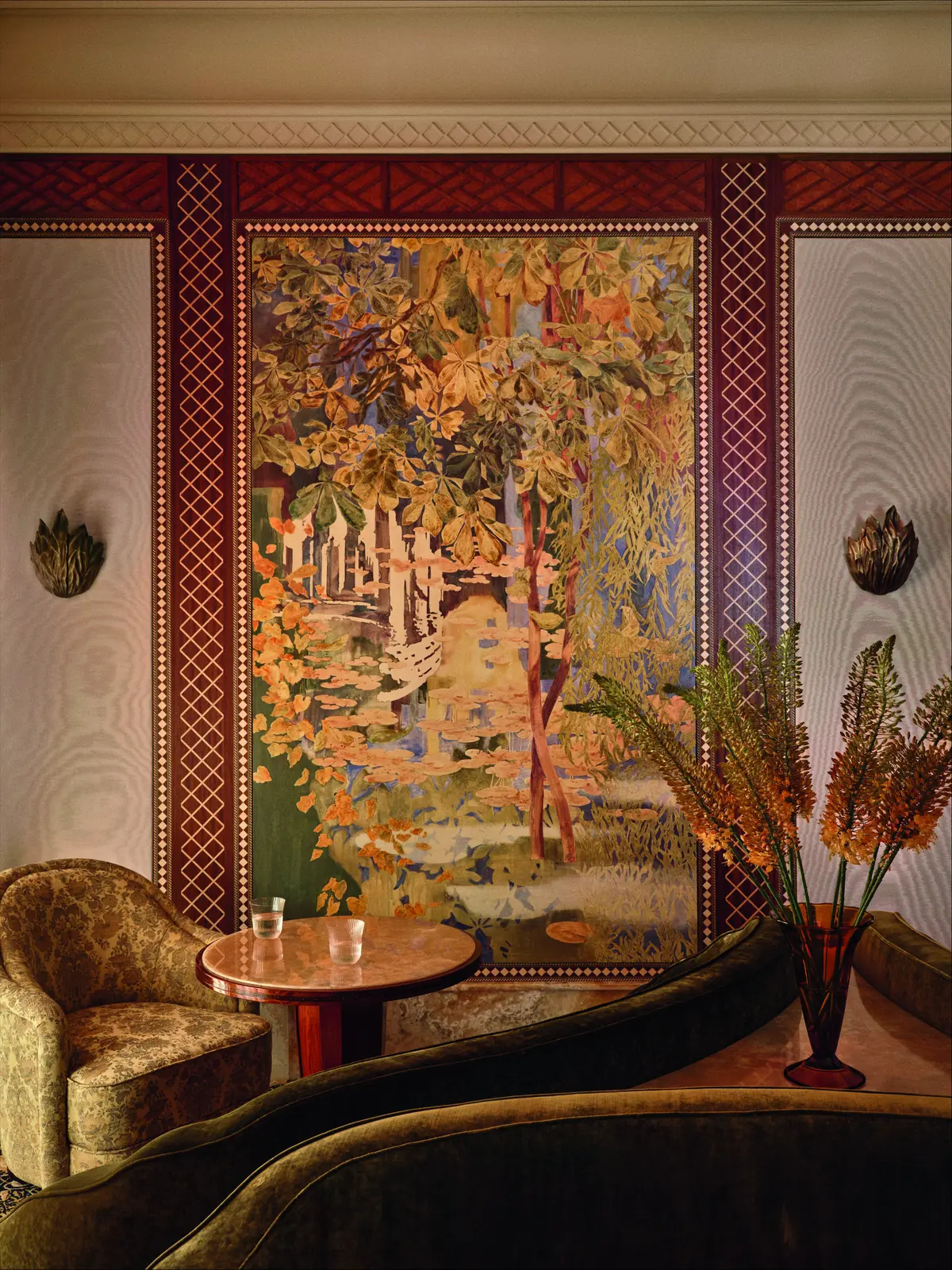 A lounge in the Galerie at Fouquet’s Paris